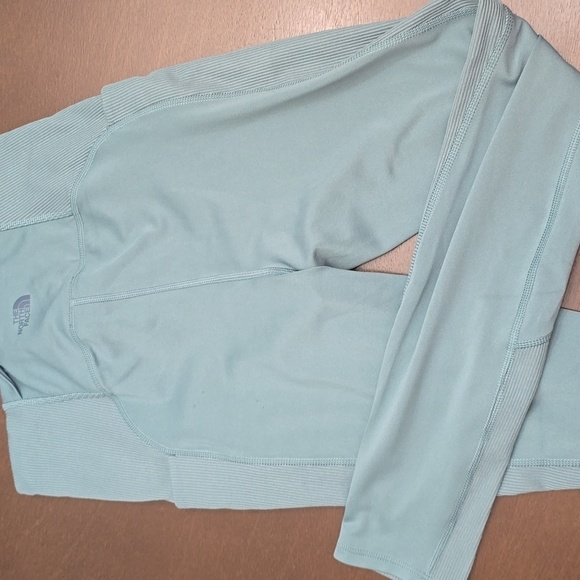 THE NORTH FACE Women's M Sage Green Leggings Tights Ribbed 3 Pockets Full 7/8 - Picture 4 of 5